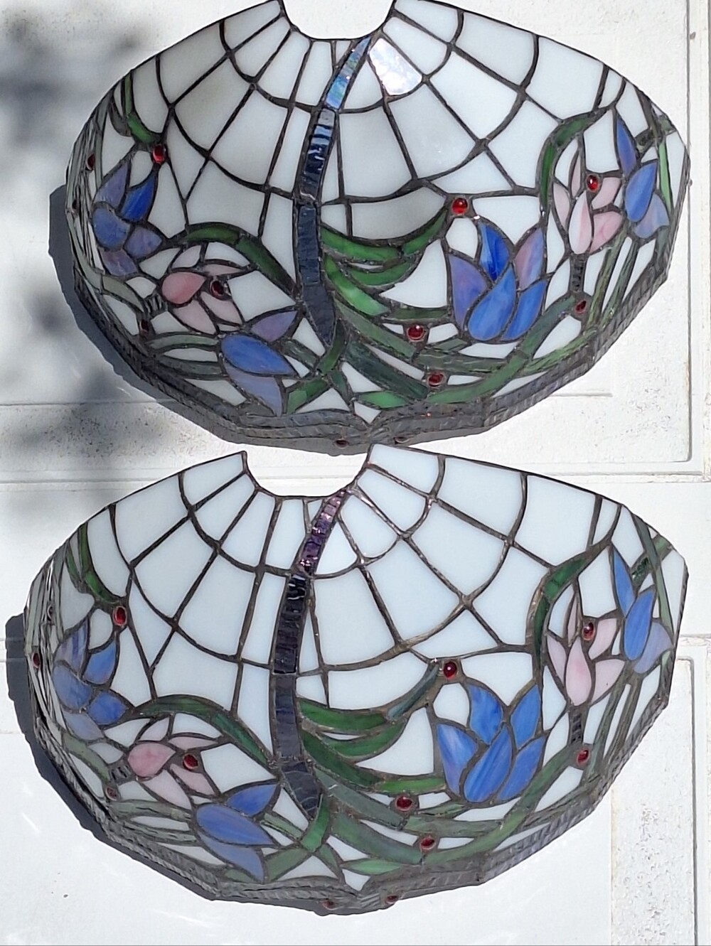 Tulip Flower Lamp Tiffany Style Stained Glass Wall Sconces